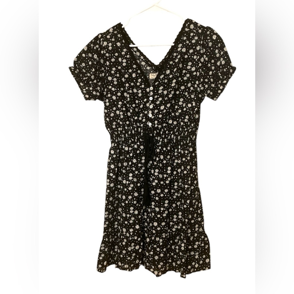 Black Floral Button-Up Dress